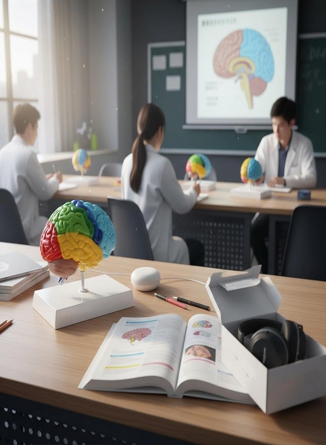 Dranvosk Life Size Human Half Brain Anatomy Model Colored Medical Teaching Tool for Kids Educational Science Kits with Detailed Brain Structure - Image 2